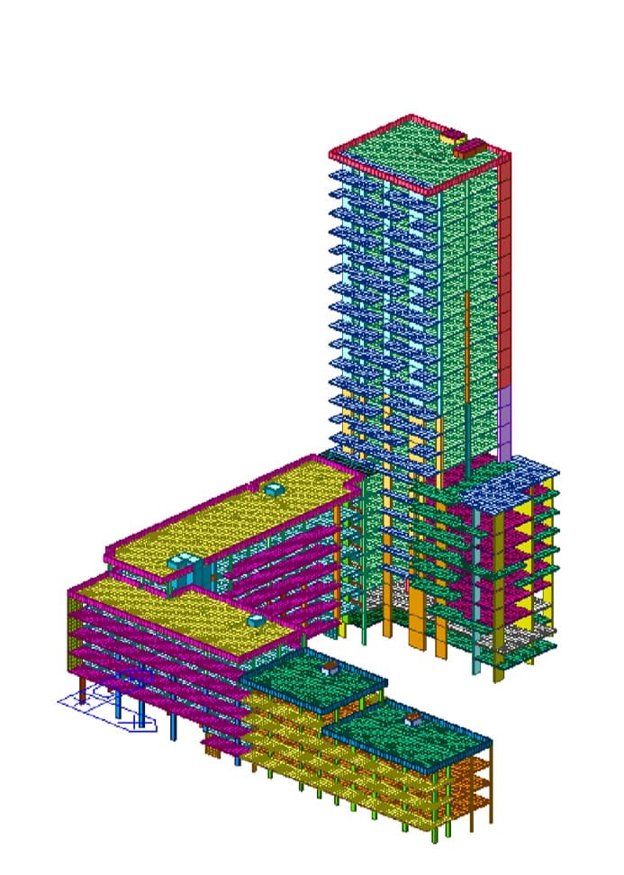 Complesso residenziale — modello FEM globale